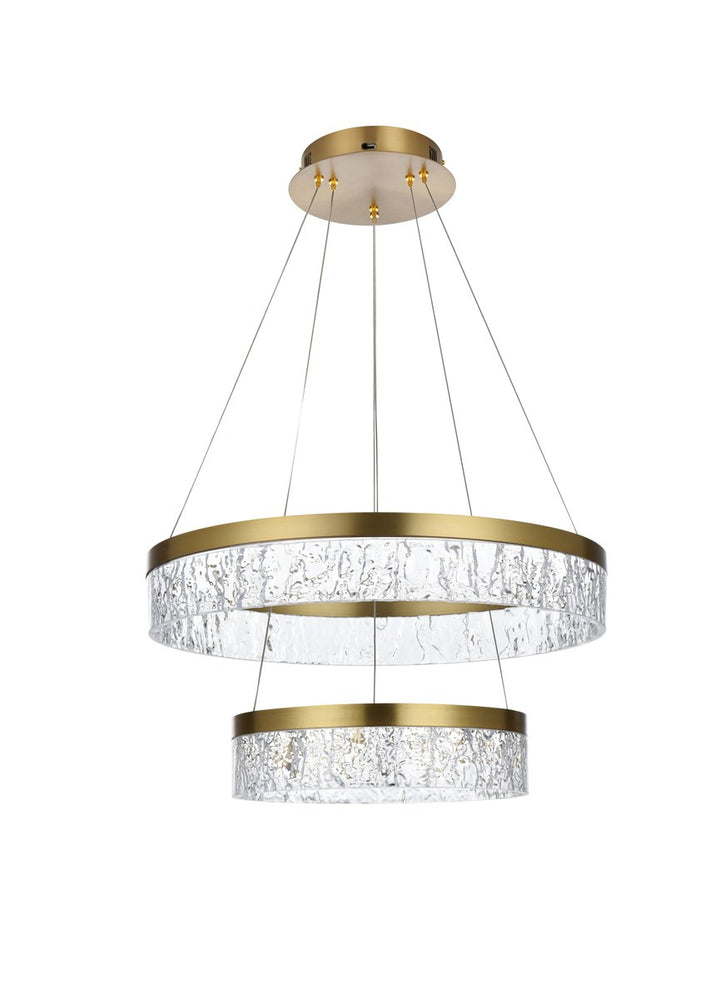 22 Inch Adjustable Led Chandelier In Satin Gold