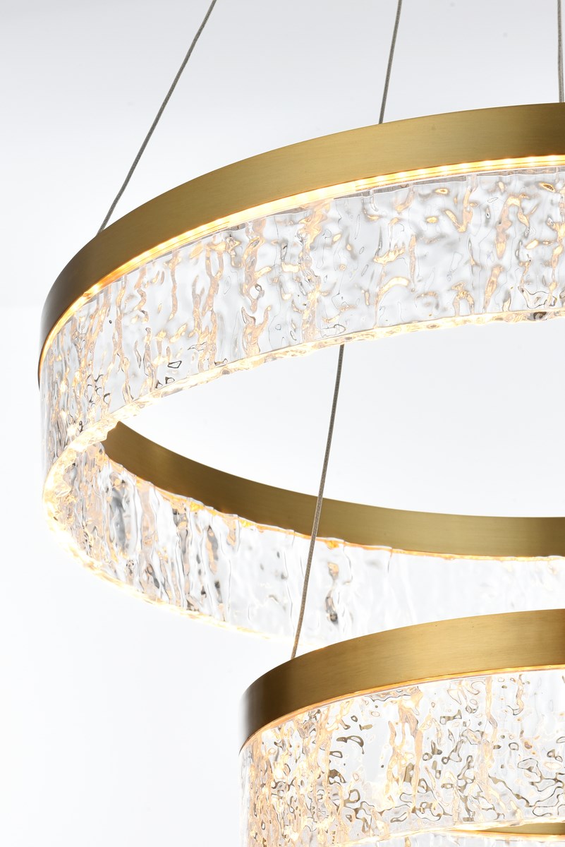 22 Inch Adjustable Led Chandelier In Satin Gold
