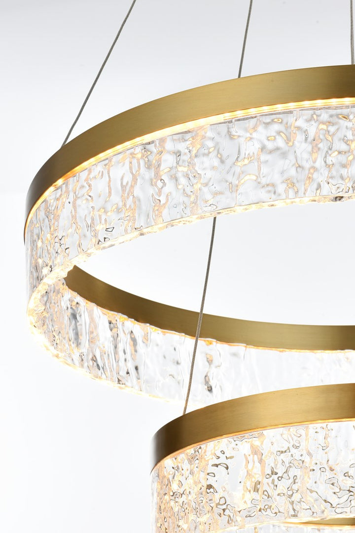 22 Inch Adjustable Led Chandelier In Satin Gold