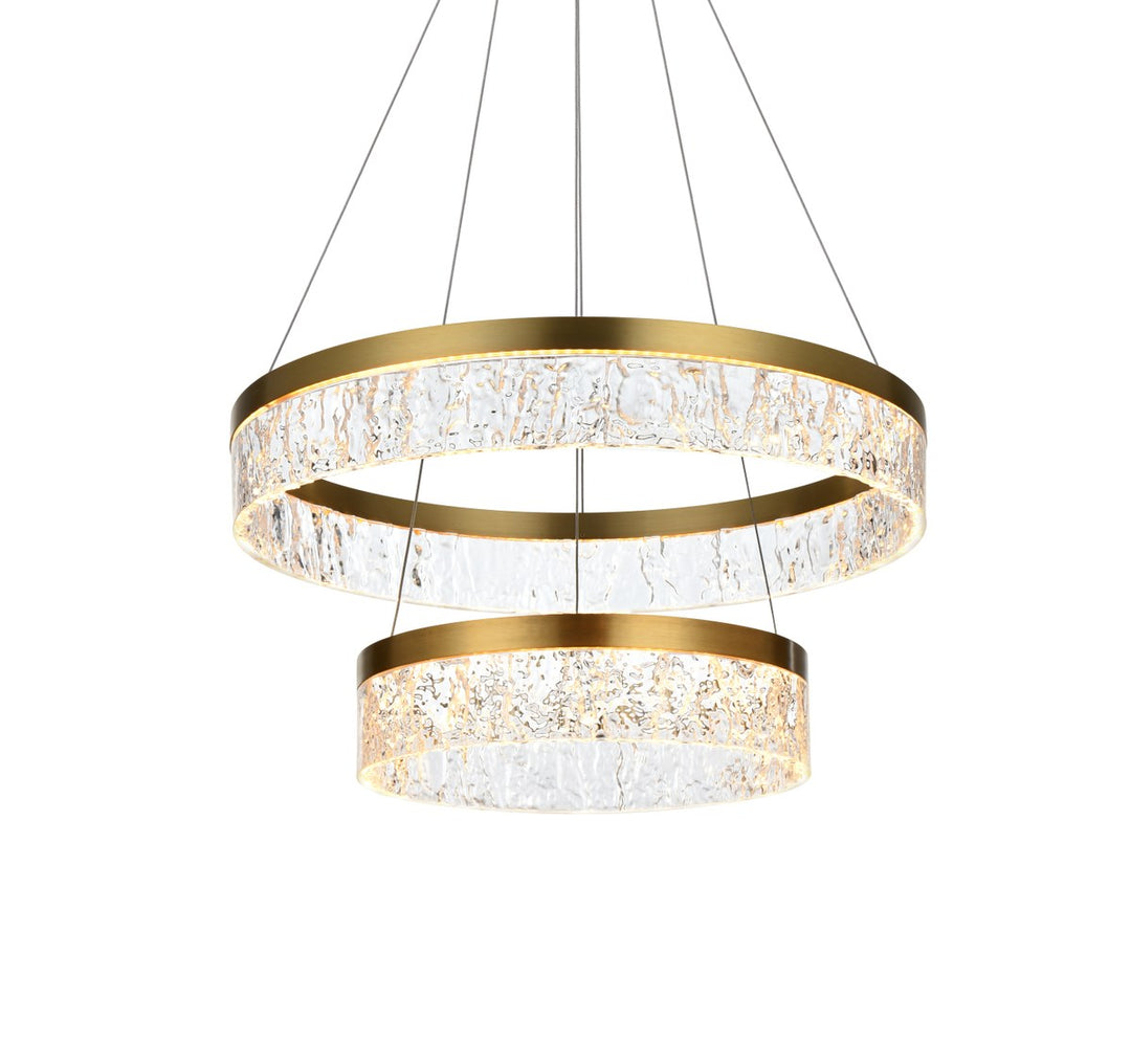 22 Inch Adjustable Led Chandelier In Satin Gold