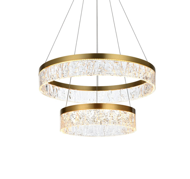 22 Inch Adjustable Led Chandelier In Satin Gold