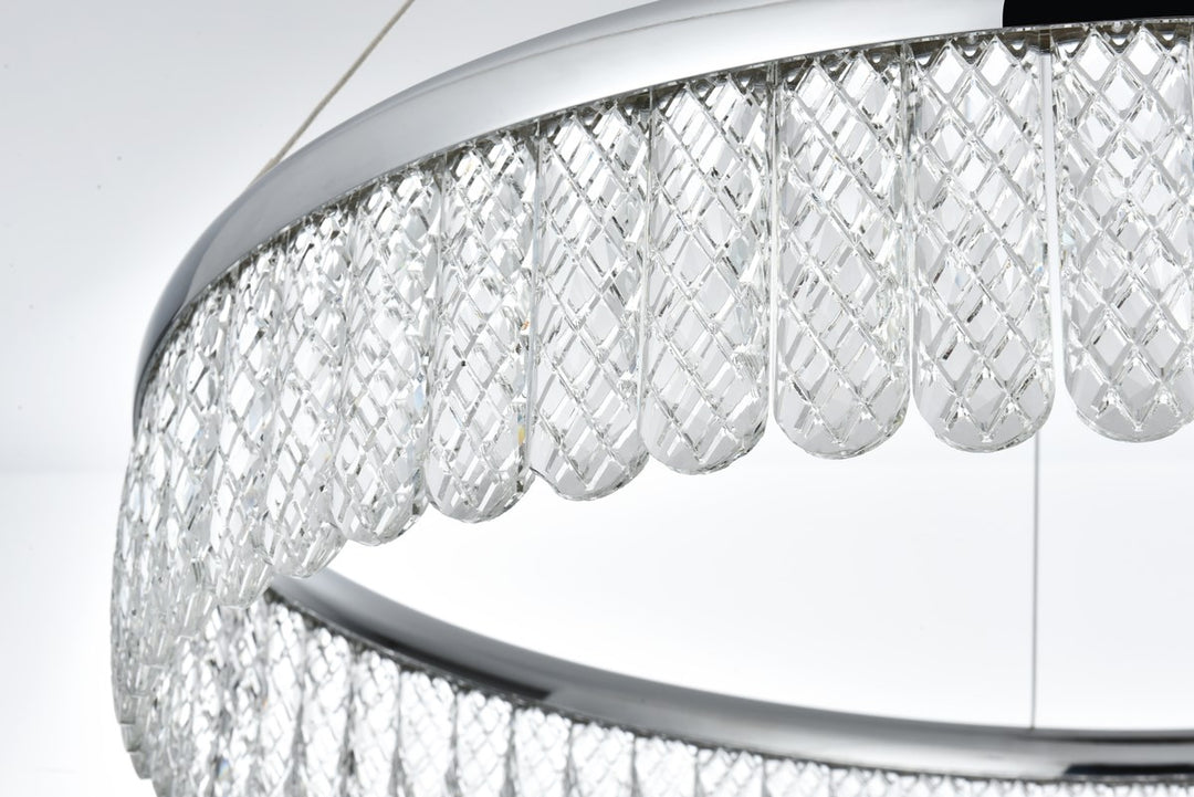 24 Inch Adjustable Led Chandelier In Chrome
