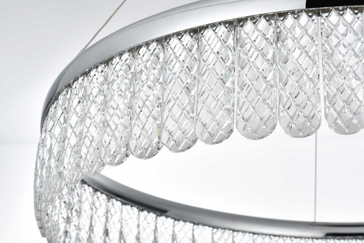 24 Inch Adjustable Led Chandelier In Chrome