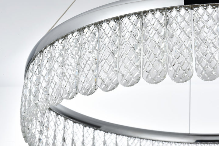 24 Inch Adjustable Led Chandelier In Chrome