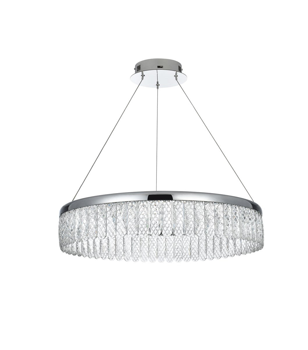 24 Inch Adjustable Led Chandelier In Chrome