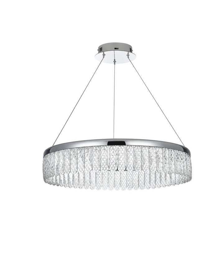 24 Inch Adjustable Led Chandelier In Chrome
