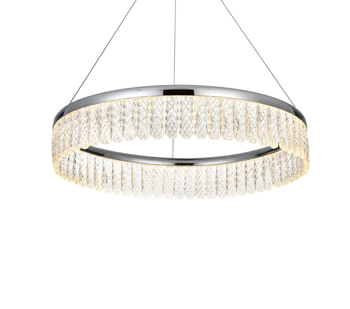 24 Inch Adjustable Led Chandelier In Chrome