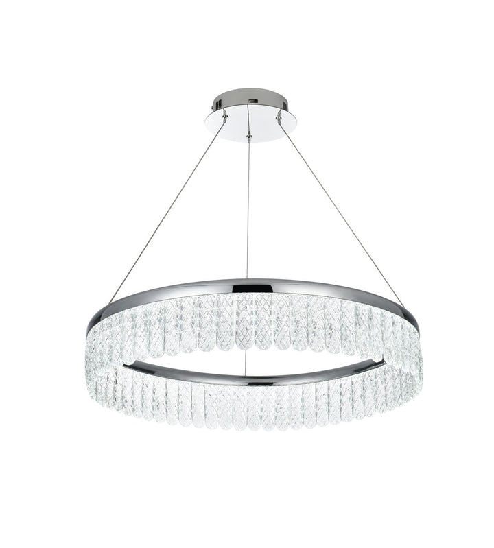 24 Inch Adjustable Led Chandelier In Chrome