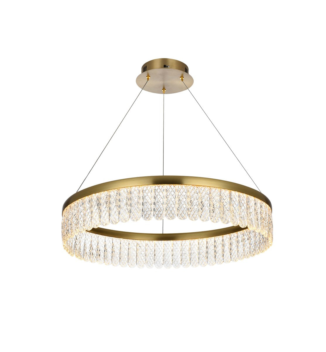 24 Inch Adjustable Led Chandelier In Satin Gold by Elegant Lighting