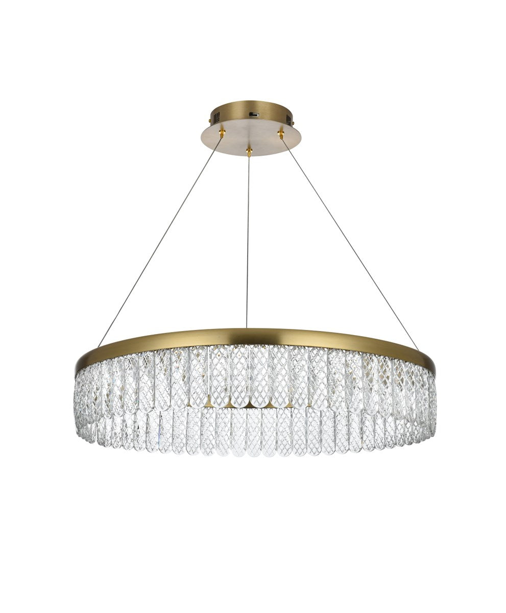 24 Inch Adjustable Led Chandelier In Satin Gold