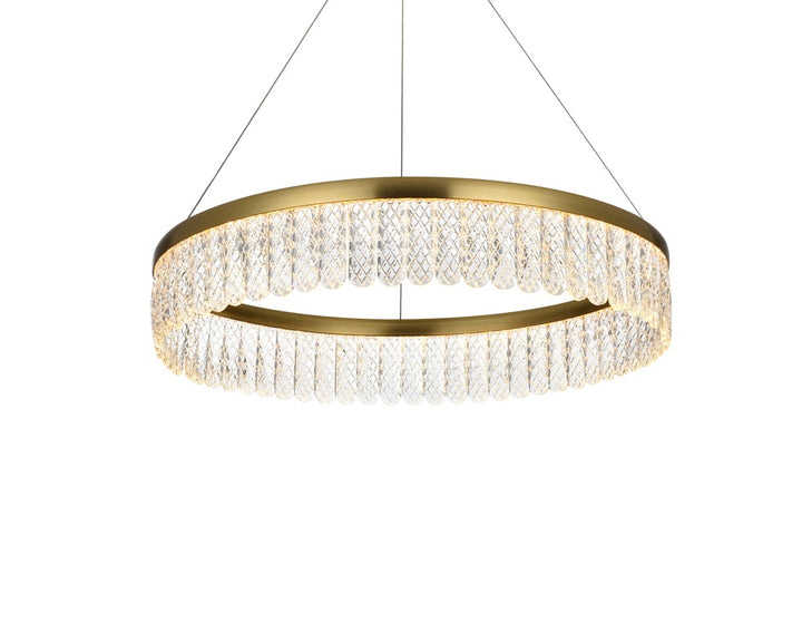 24 Inch Adjustable Led Chandelier In Satin Gold