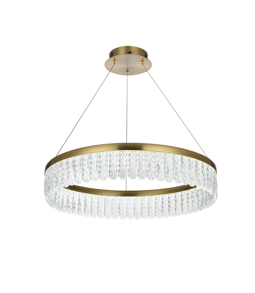 24 Inch Adjustable Led Chandelier In Satin Gold