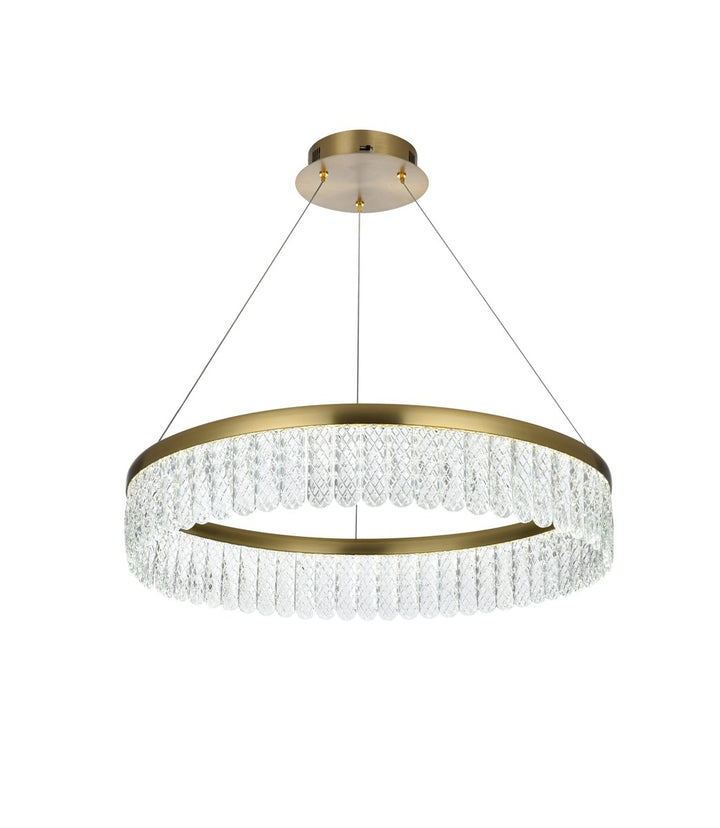 24 Inch Adjustable Led Chandelier In Satin Gold
