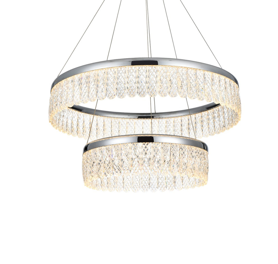 24 Inch Adjustable Led Chandelier In Chrome