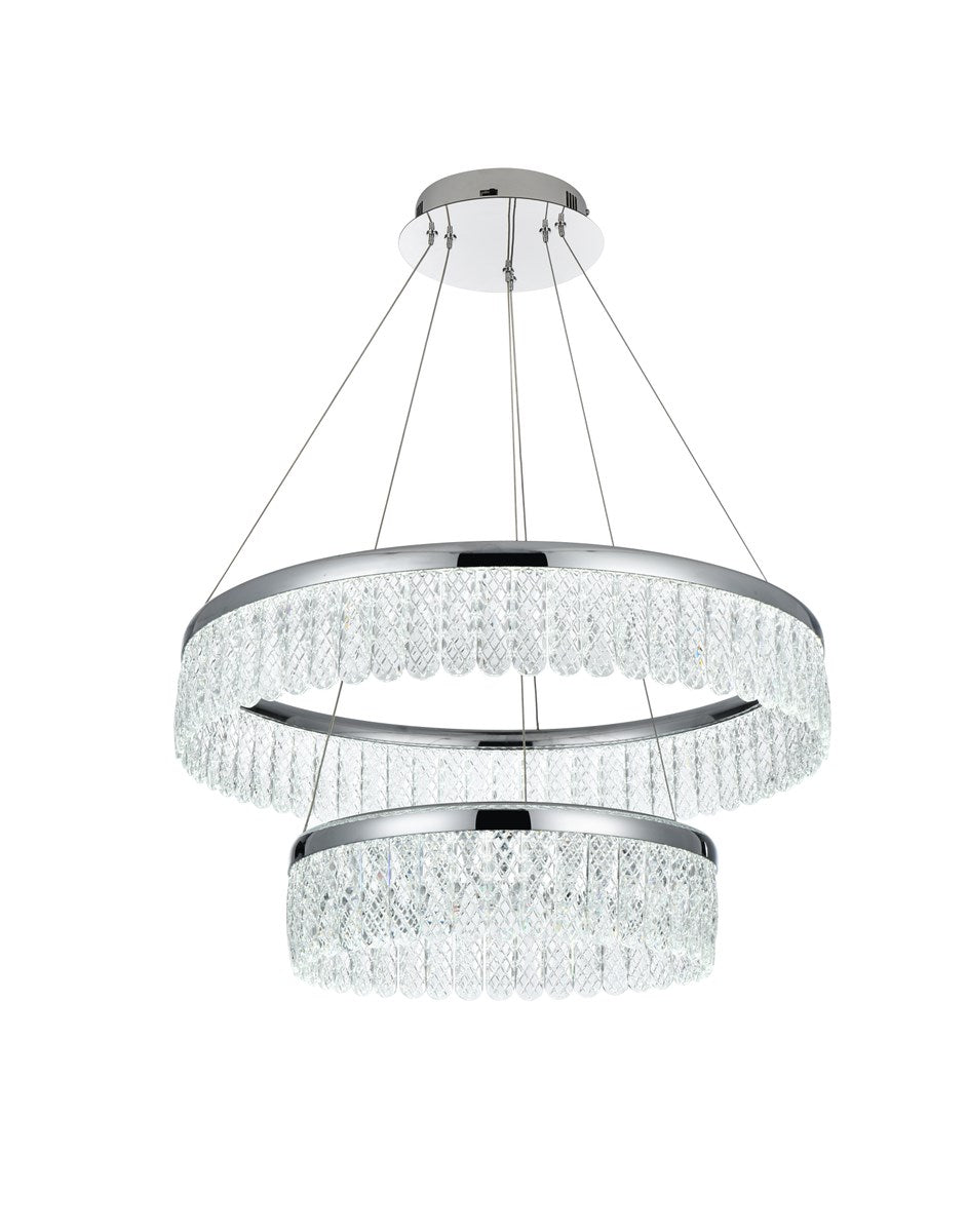 24 Inch Adjustable Led Chandelier In Chrome