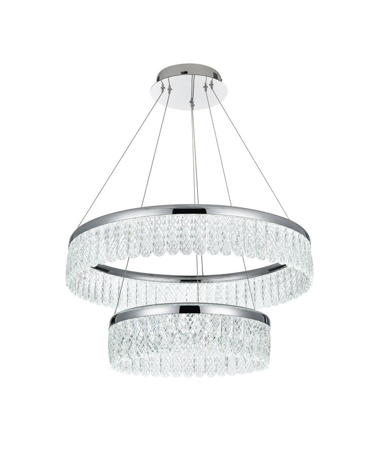 24 Inch Adjustable Led Chandelier In Chrome
