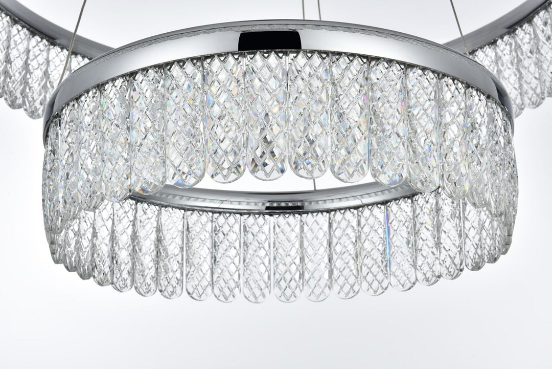 24 Inch Adjustable Led Chandelier In Chrome