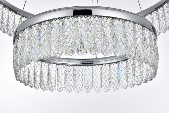 24 Inch Adjustable Led Chandelier In Chrome