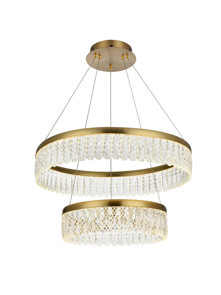 24 Inch Adjustable Led Chandelier In Satin Gold