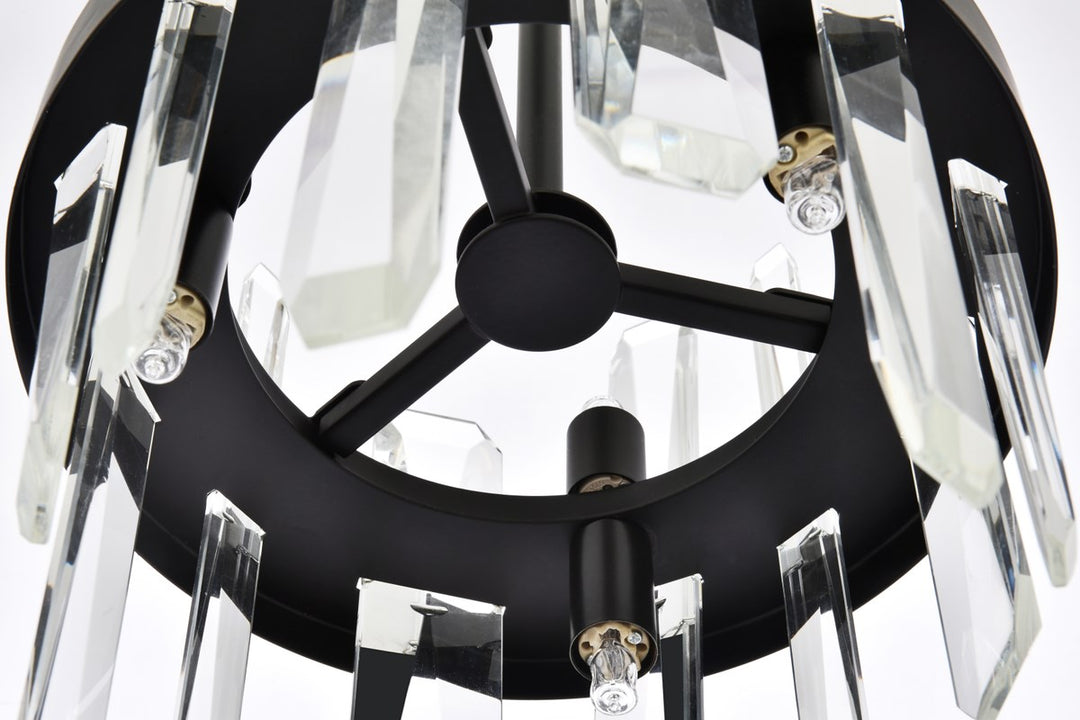 10 Inch Crystal Round Pendant In Black