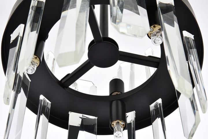 10 Inch Crystal Round Pendant In Black