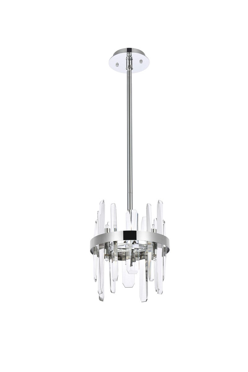 10 Inch Crystal Round Pendant In Chrome