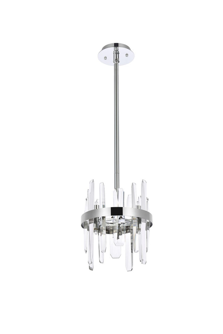 10 Inch Crystal Round Pendant In Chrome