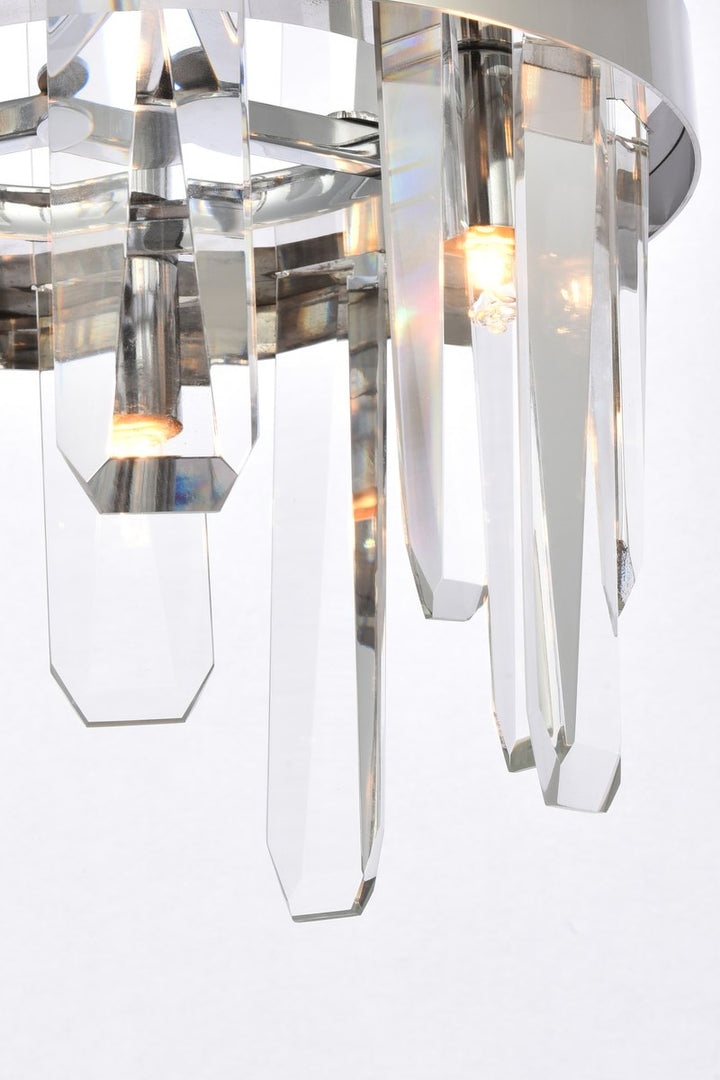 10 Inch Crystal Round Pendant In Chrome