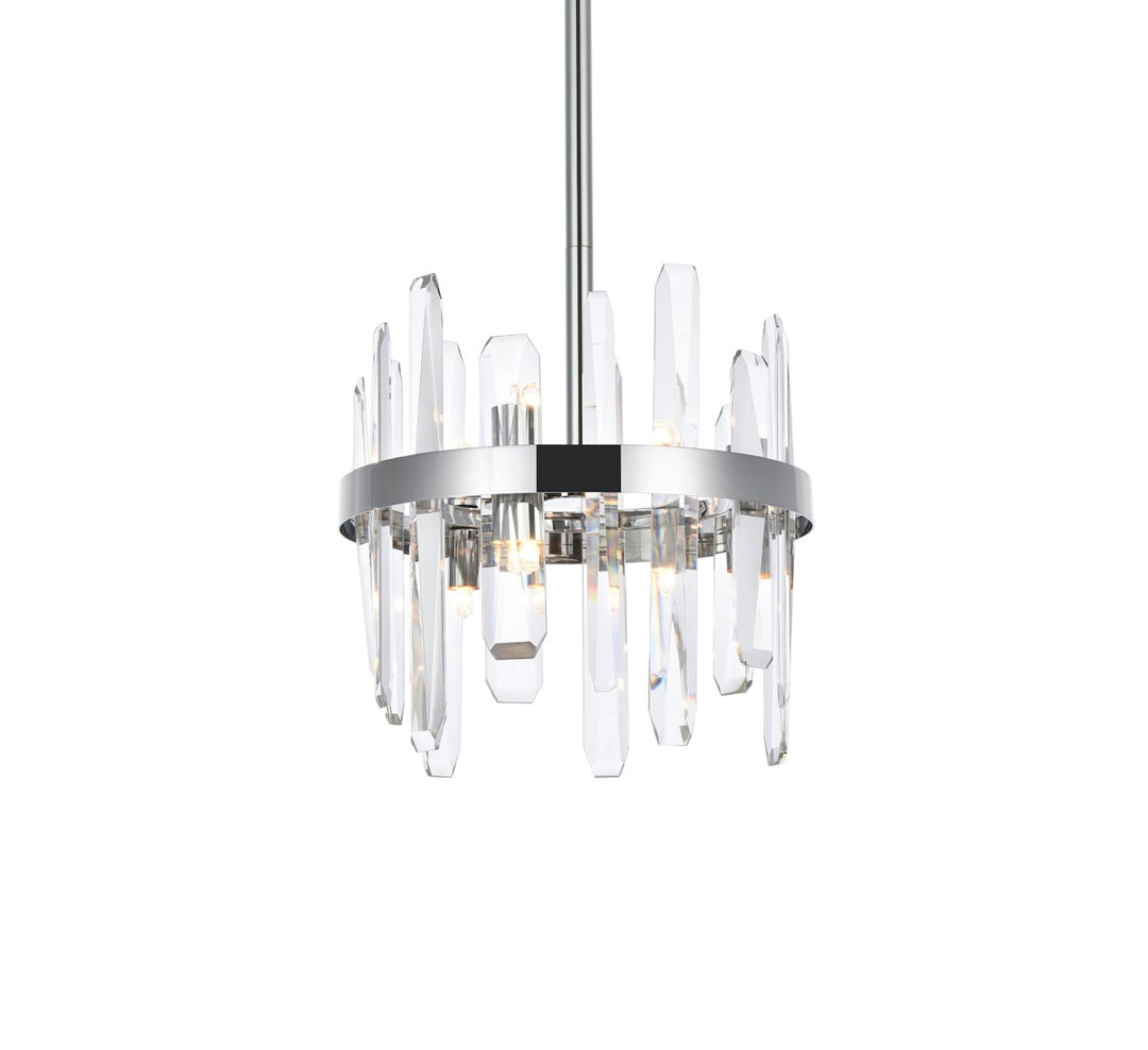 12 Inch Crystal Round Pendant In Chrome