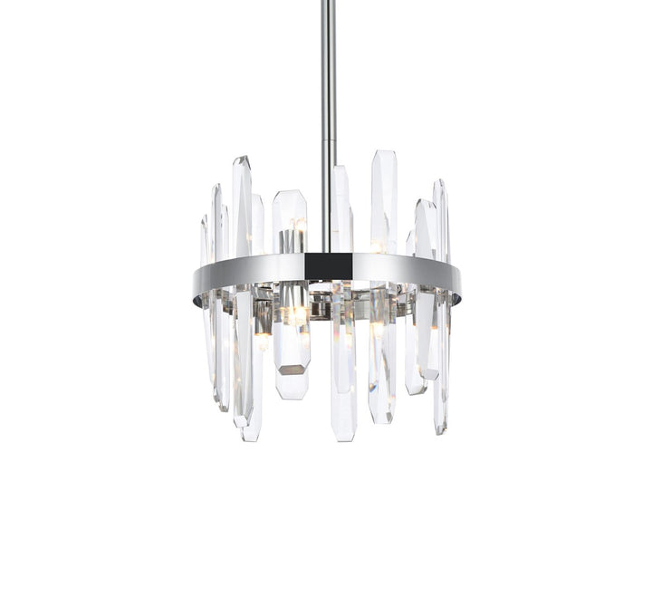 12 Inch Crystal Round Pendant In Chrome