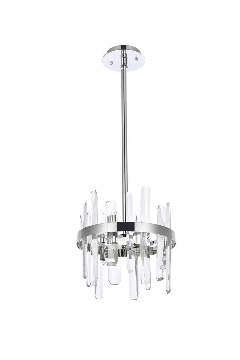 12 Inch Crystal Round Pendant In Chrome