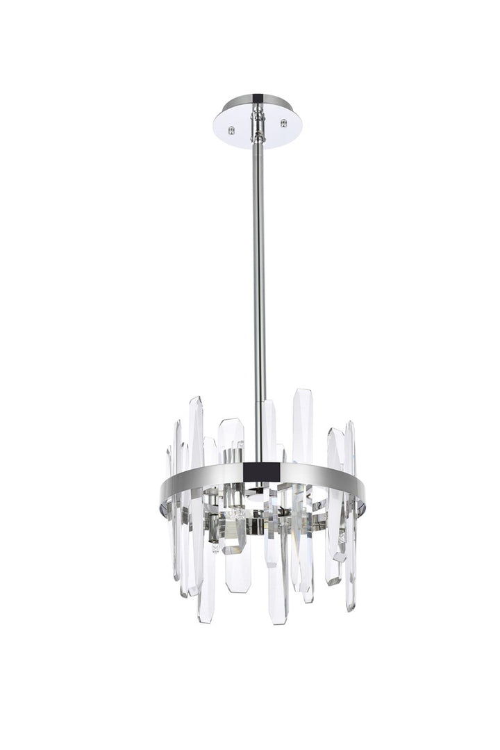 12 Inch Crystal Round Pendant In Chrome