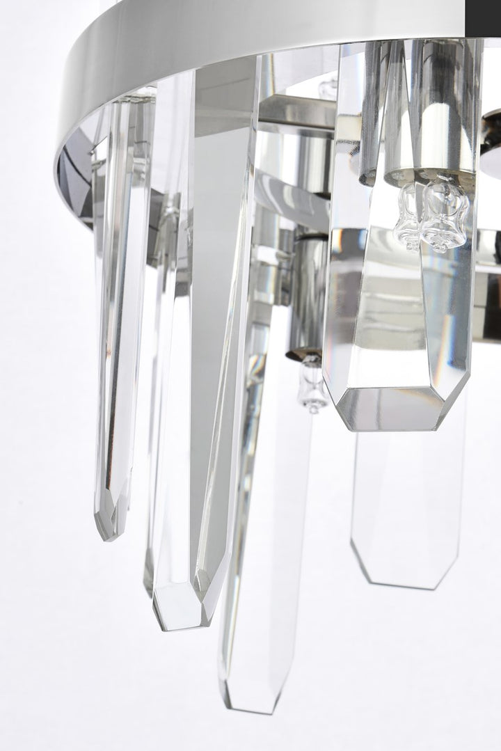 12 Inch Crystal Round Pendant In Chrome
