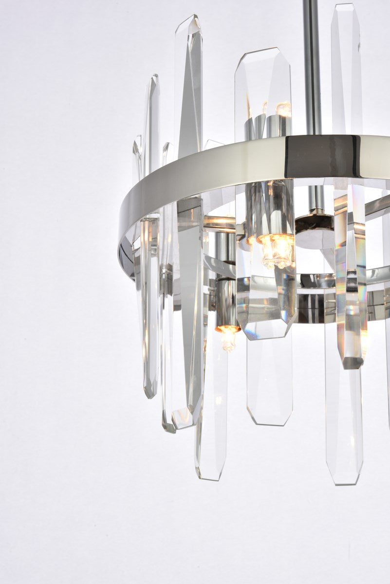 12 Inch Crystal Round Pendant In Chrome