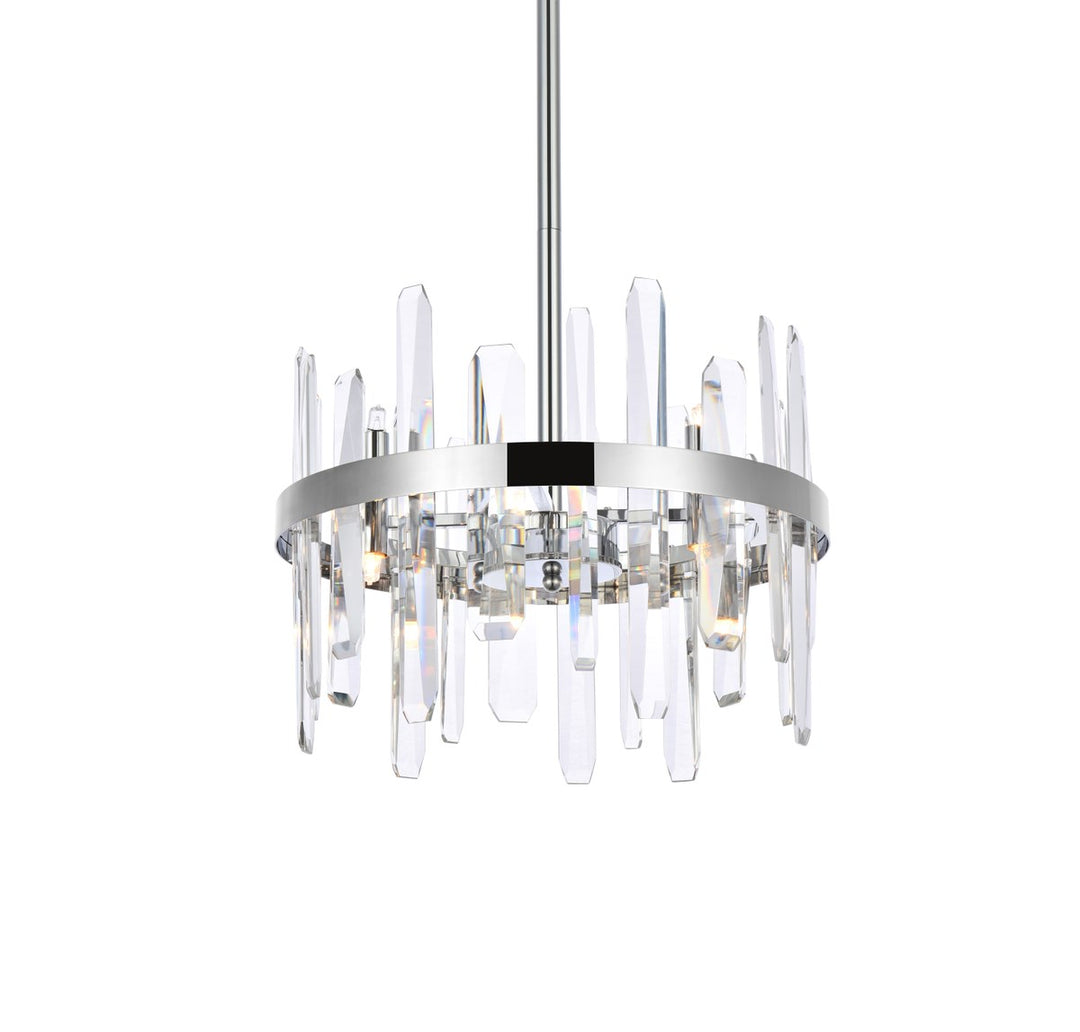 16 Inch Crystal Round Pendant In Chrome