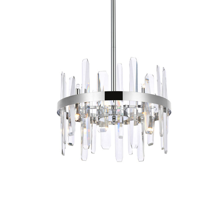 16 Inch Crystal Round Pendant In Chrome