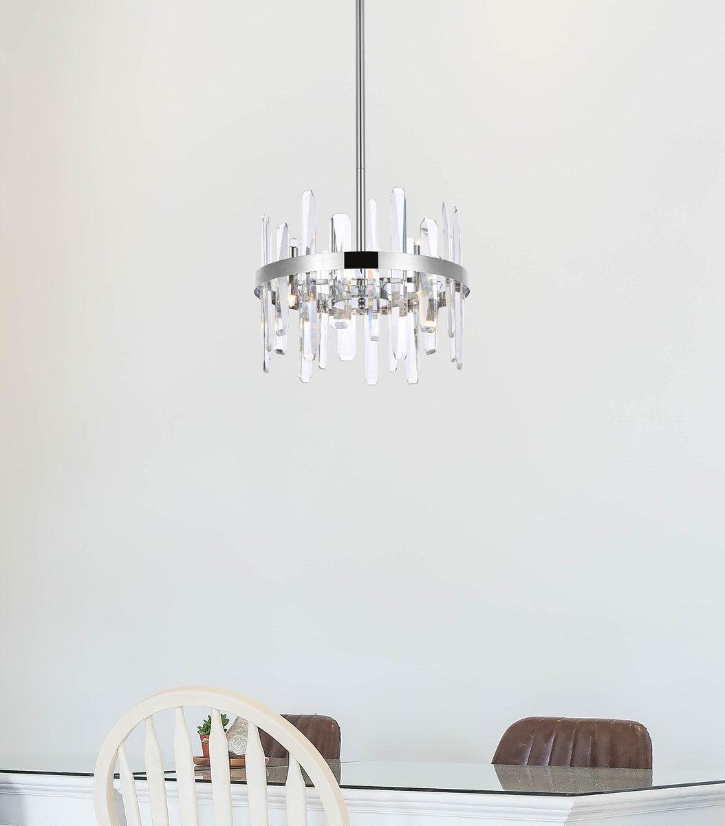 16 Inch Crystal Round Pendant In Chrome
