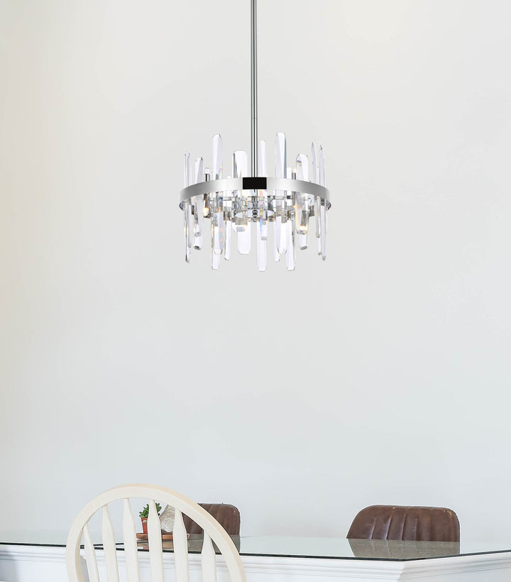 16 Inch Crystal Round Pendant In Chrome