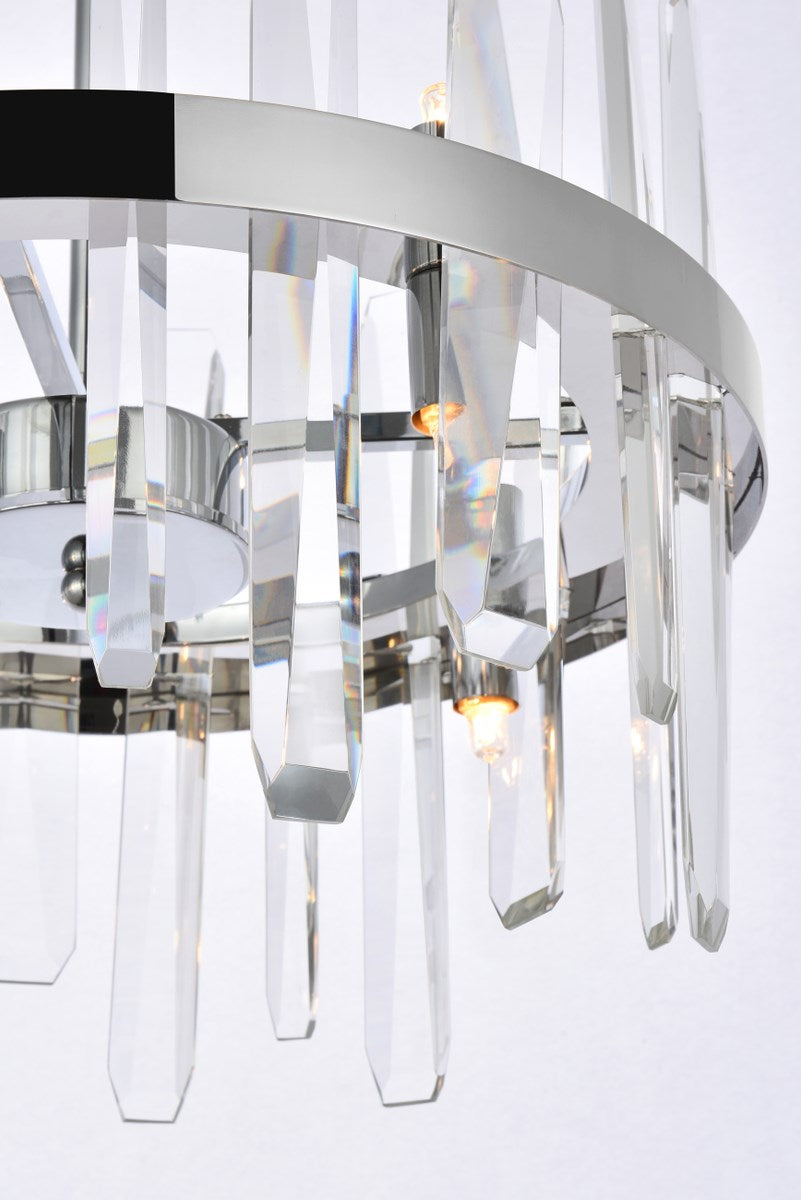 16 Inch Crystal Round Pendant In Chrome