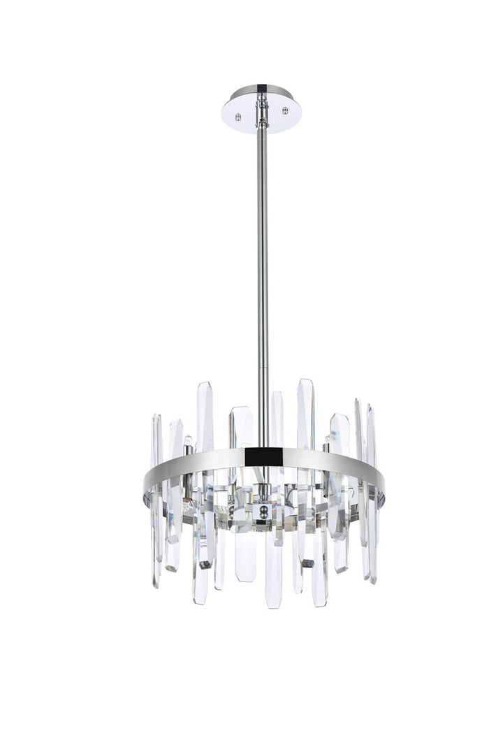 16 Inch Crystal Round Pendant In Chrome