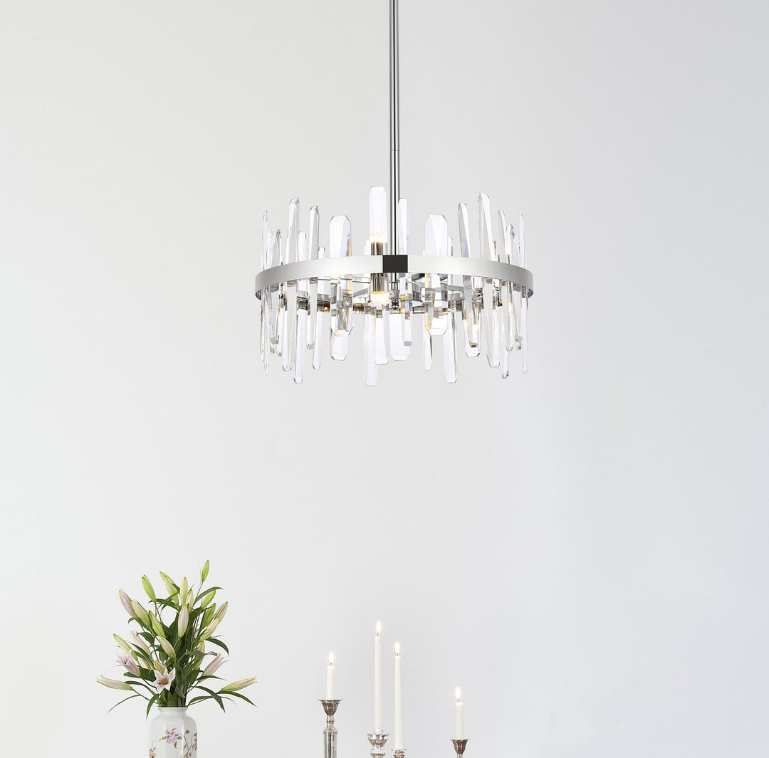 20 Inch Crystal Round Pendant In Chrome