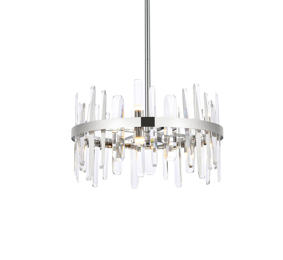 20 Inch Crystal Round Pendant In Chrome