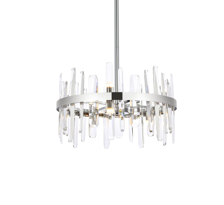 20 Inch Crystal Round Pendant In Chrome