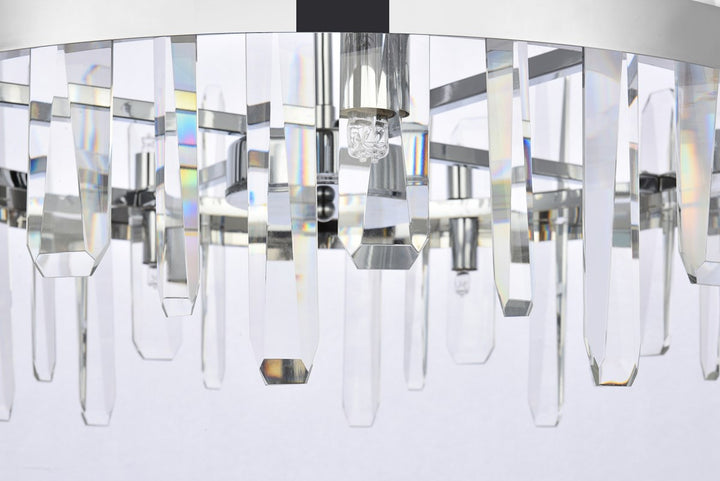 25 Inch Crystal Round Pendant In Chrome