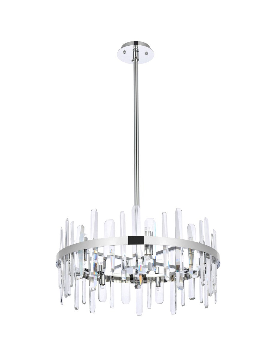 25 Inch Crystal Round Pendant In Chrome