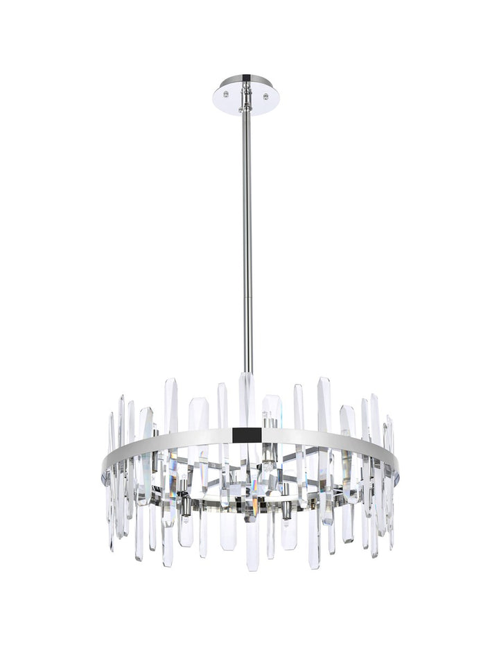 25 Inch Crystal Round Pendant In Chrome