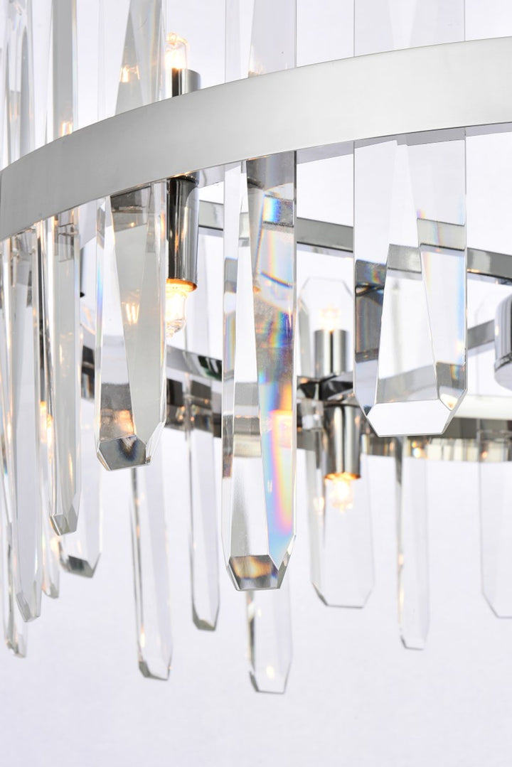 25 Inch Crystal Round Pendant In Chrome