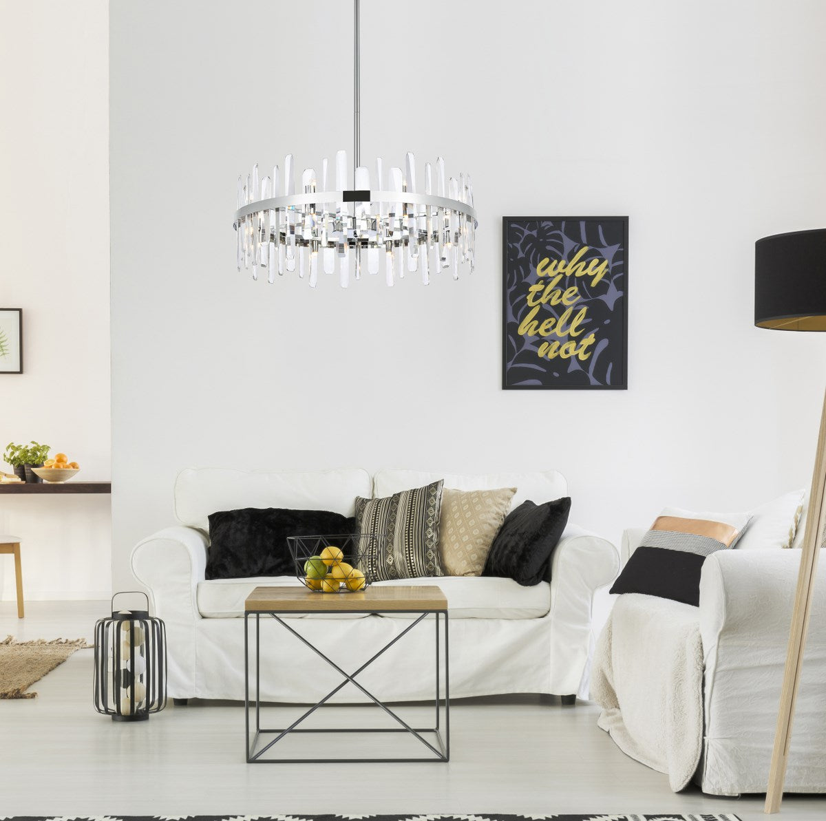 32 Inch Crystal Round Chandelier In Chrome