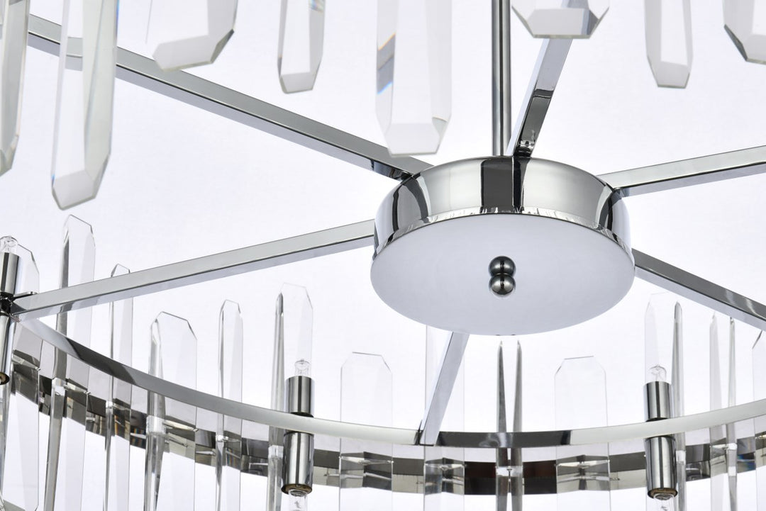 32 Inch Crystal Round Chandelier In Chrome