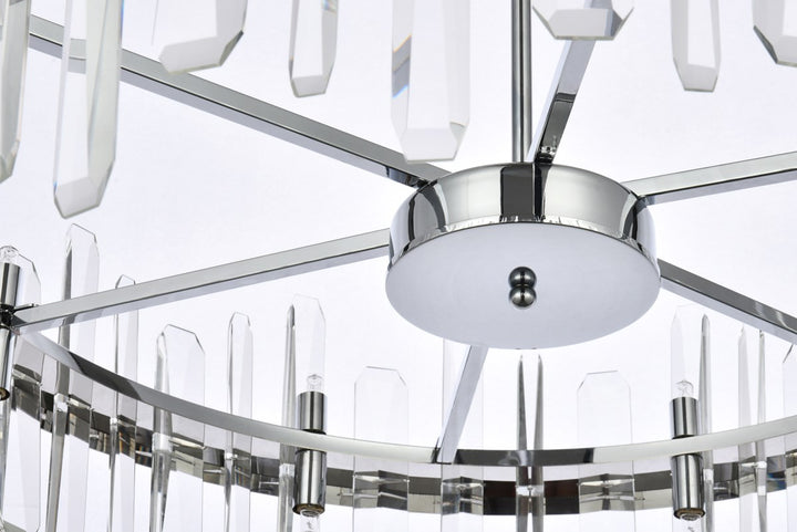 32 Inch Crystal Round Chandelier In Chrome
